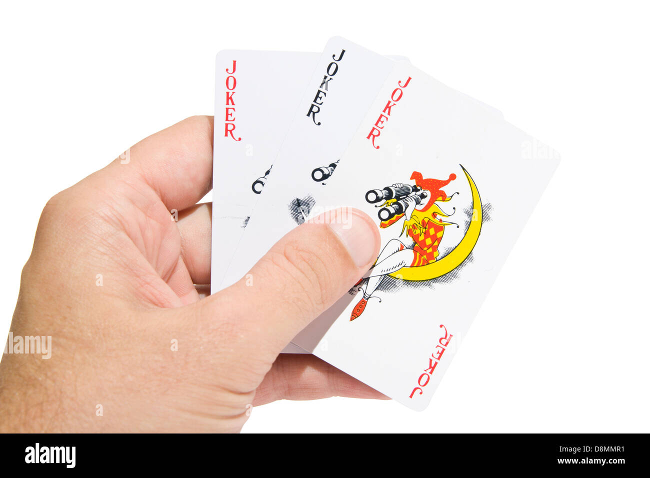 Jokers carte da un mazzo di carte da gioco Foto Stock