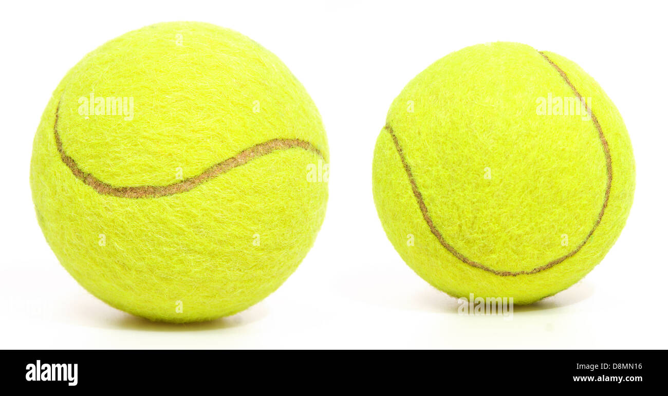 Palle da tennis isolato su bianco Foto Stock