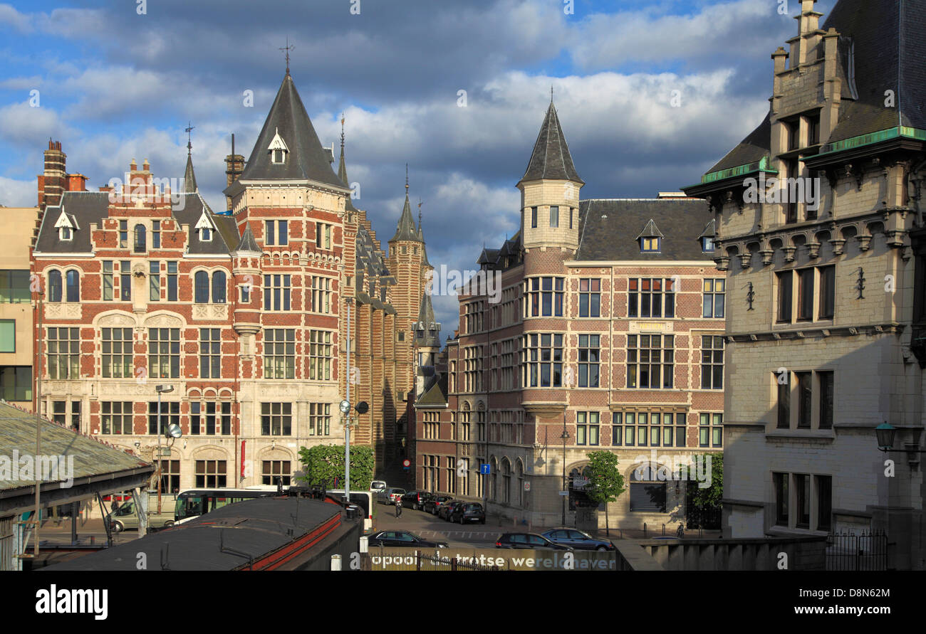 Belgio, Antwerp Jordaenskaai, architettura storica, Foto Stock