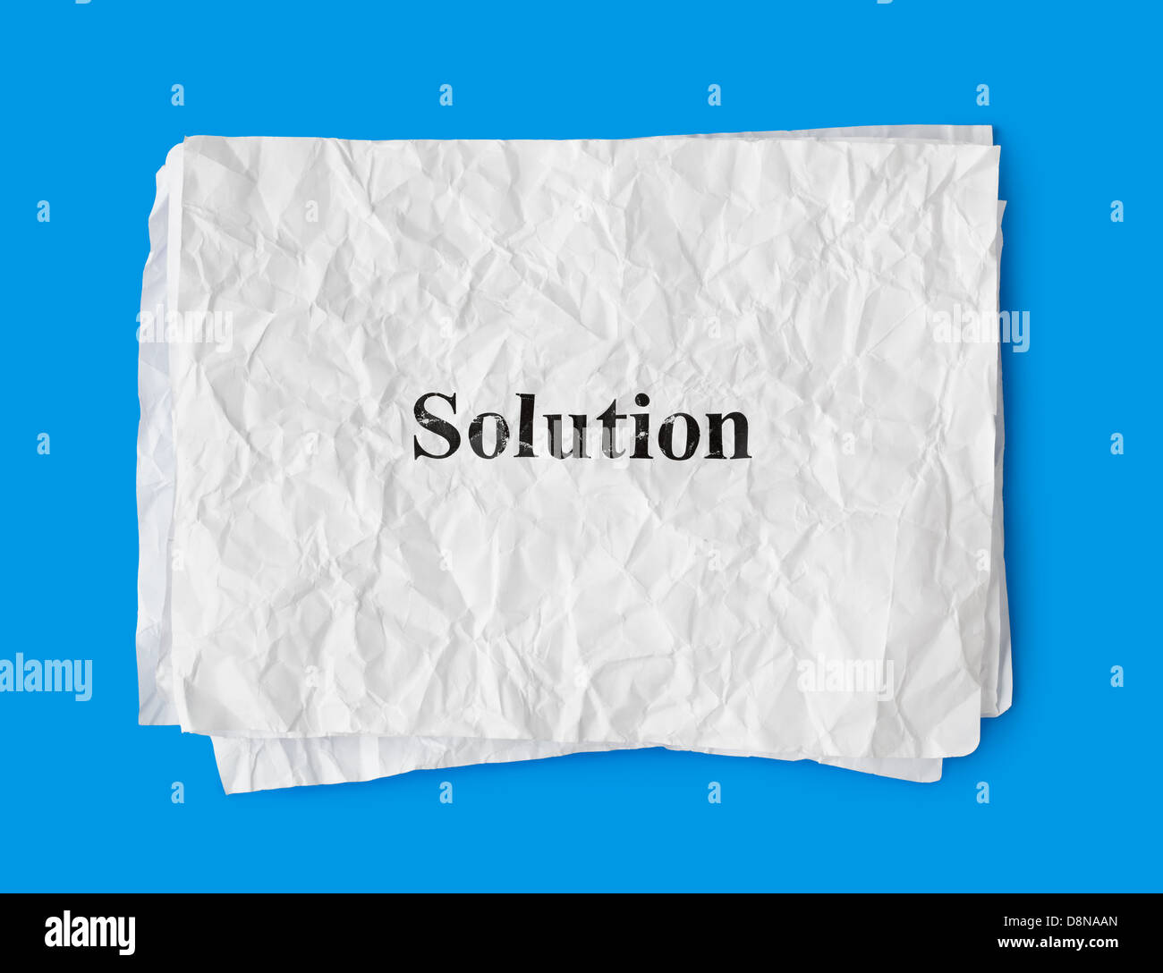 Carta sgualcita Solution Foto Stock