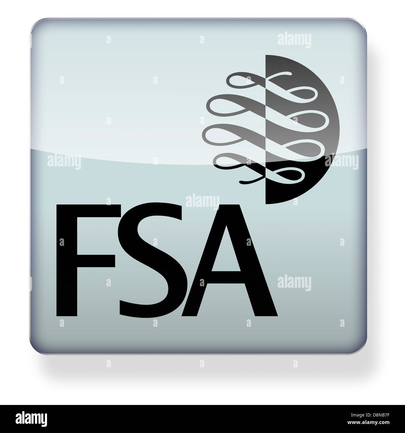 Logo FSA come l'icona di un'app. Percorso di clipping incluso. Foto Stock