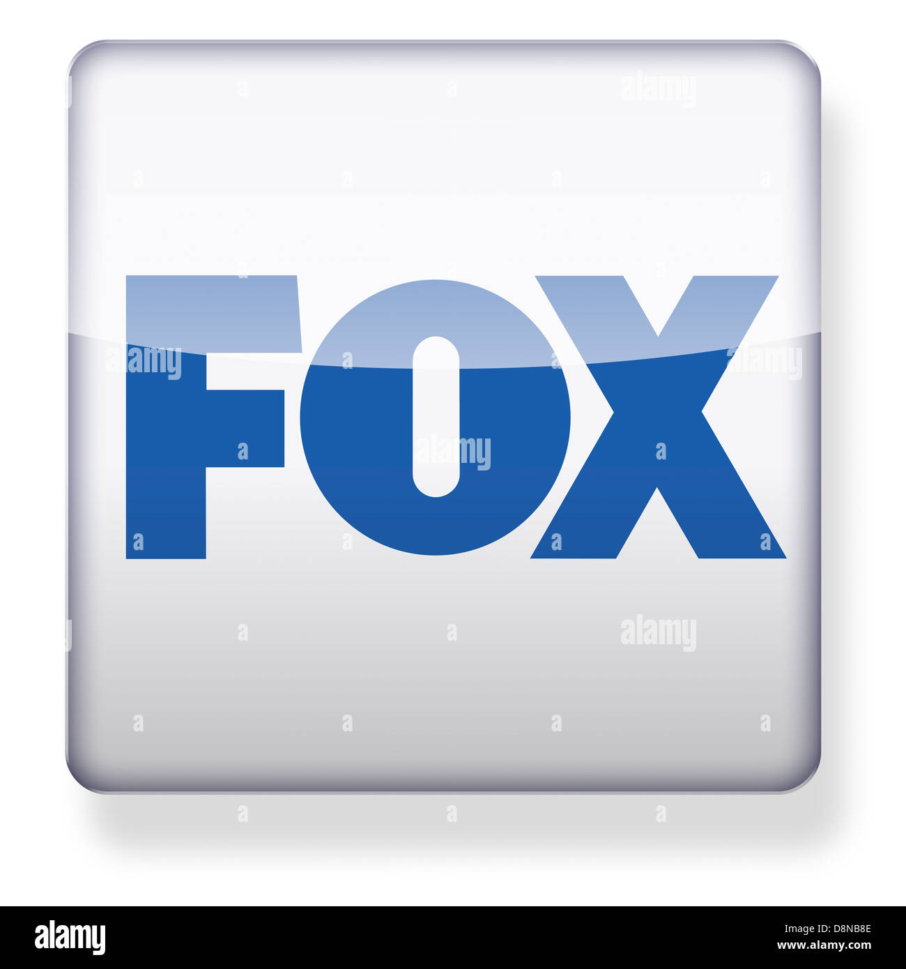 Il logo di Fox come l'icona di un'app. Percorso di clipping incluso. Foto Stock