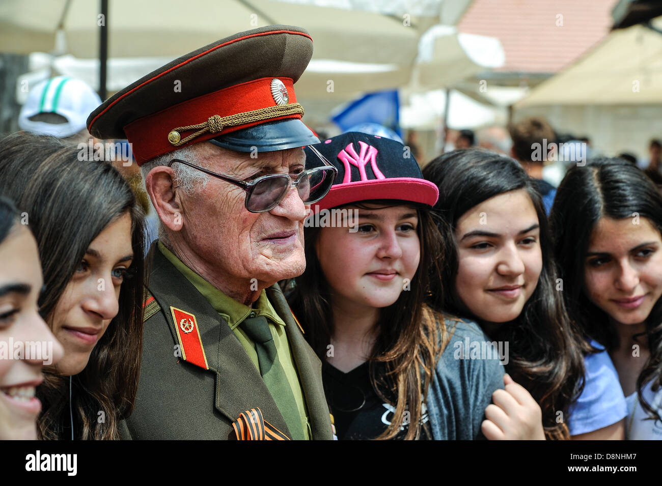 II Guerra Mondiale Veterani sovietica alla celebrazione del 9 maggio, la Giornata della vittoria in Gerusalemme, Israele, 9 maggio, 2013 Foto Stock