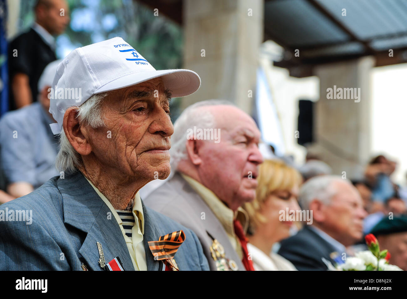 II Guerra Mondiale Veterani sovietica alla celebrazione del 9 maggio, la Giornata della vittoria in Gerusalemme, Israele, 9 maggio, 2013 Foto Stock