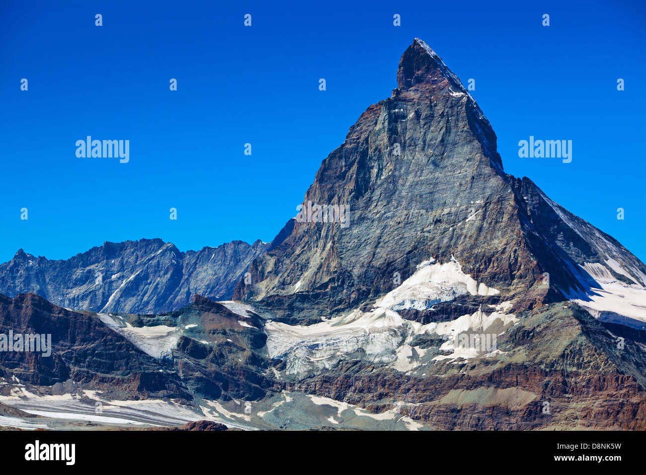 Alpi Monte Cervino estate paesaggio. Foto Stock