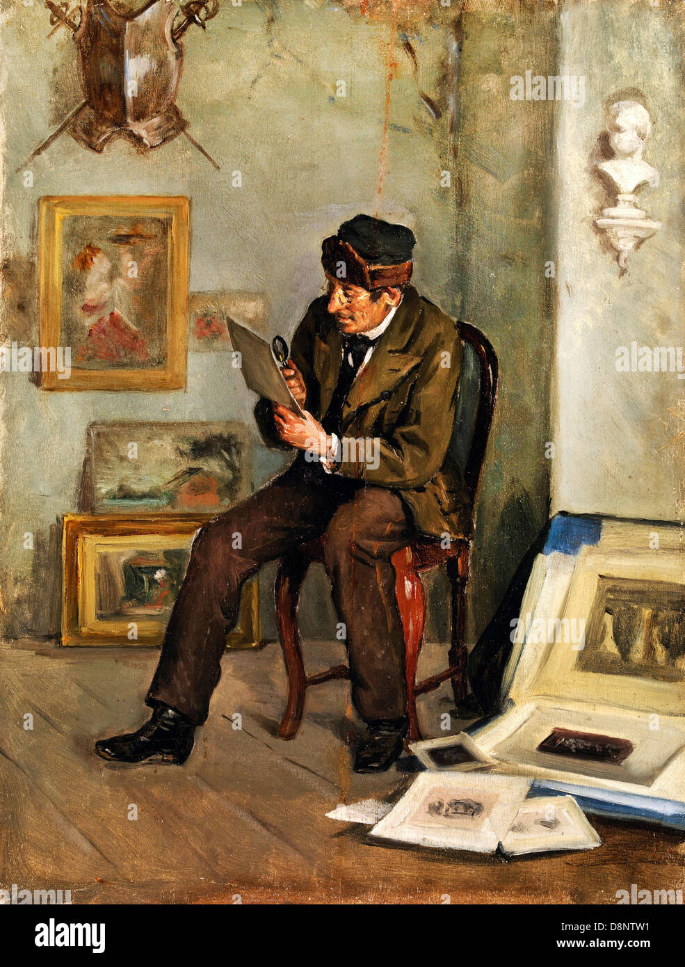 Adolf von Becker, esperto d'arte 1880-1890 Olio su tela. EMMA - Espoo Museo di Arte Moderna di Espoo, Finlandia. Foto Stock