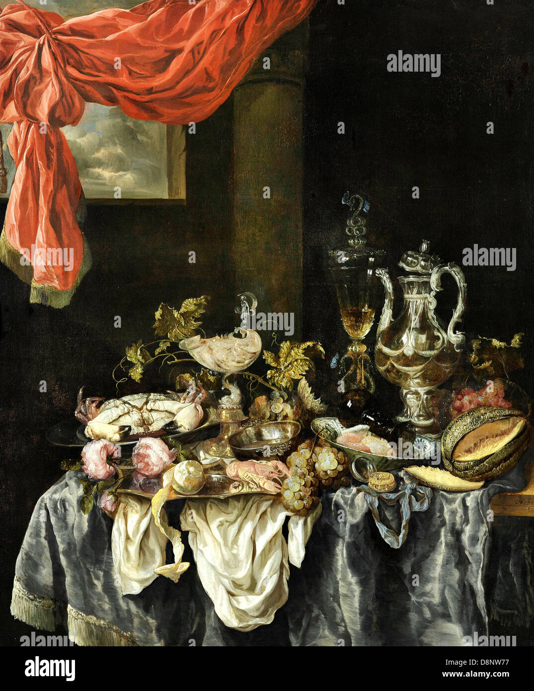 Abraham van Beyeren, sontuosa vita ancora 1654 olio su tela. Museo Boijmans Van Beuningen, Rotterdam, Paesi Bassi. Foto Stock