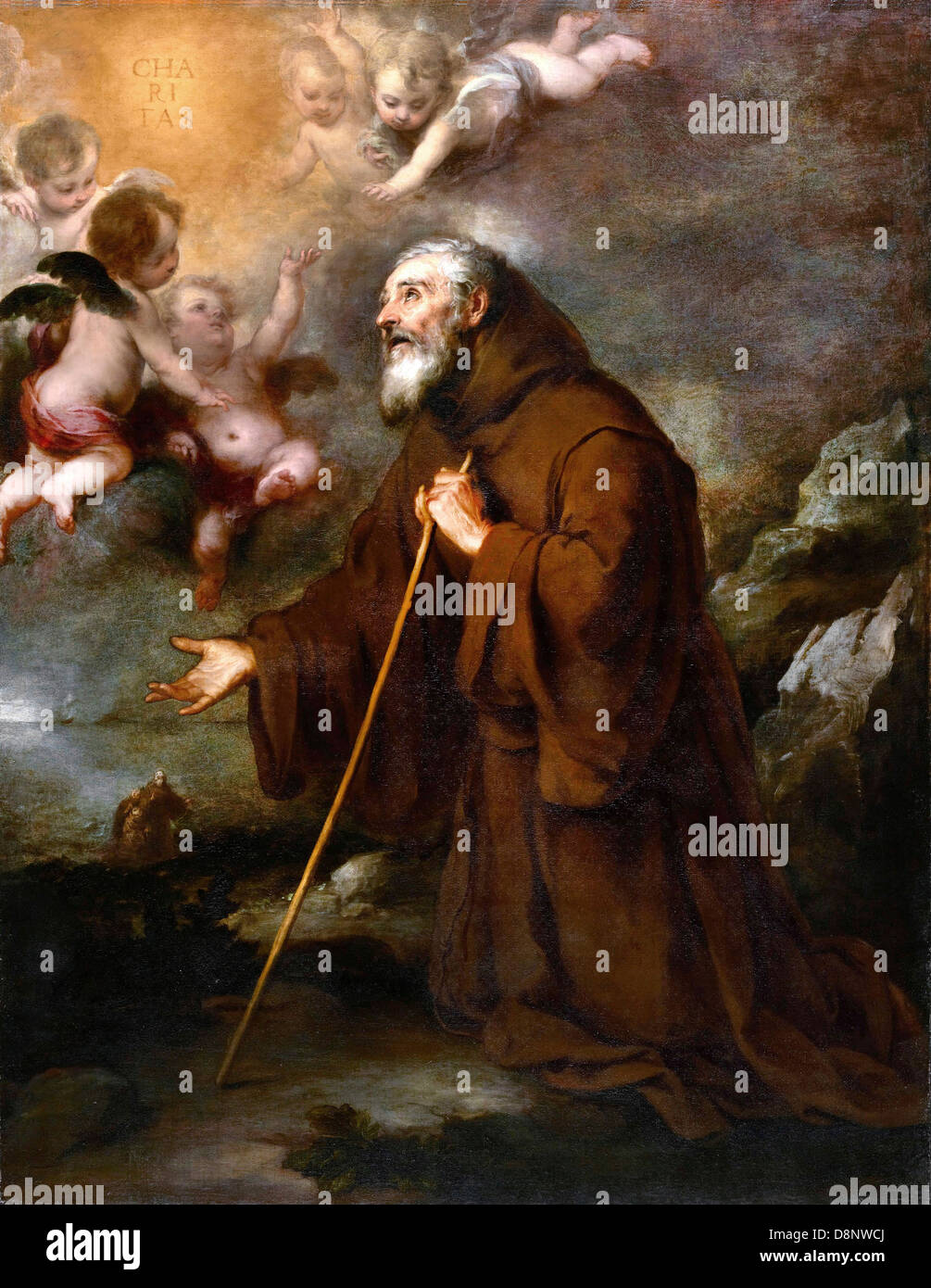 Bartolomé Esteban Murillo, la visione di San Francesco di Paola. Circa 1670. Olio su tela. Il J. Paul Getty Museum. Foto Stock