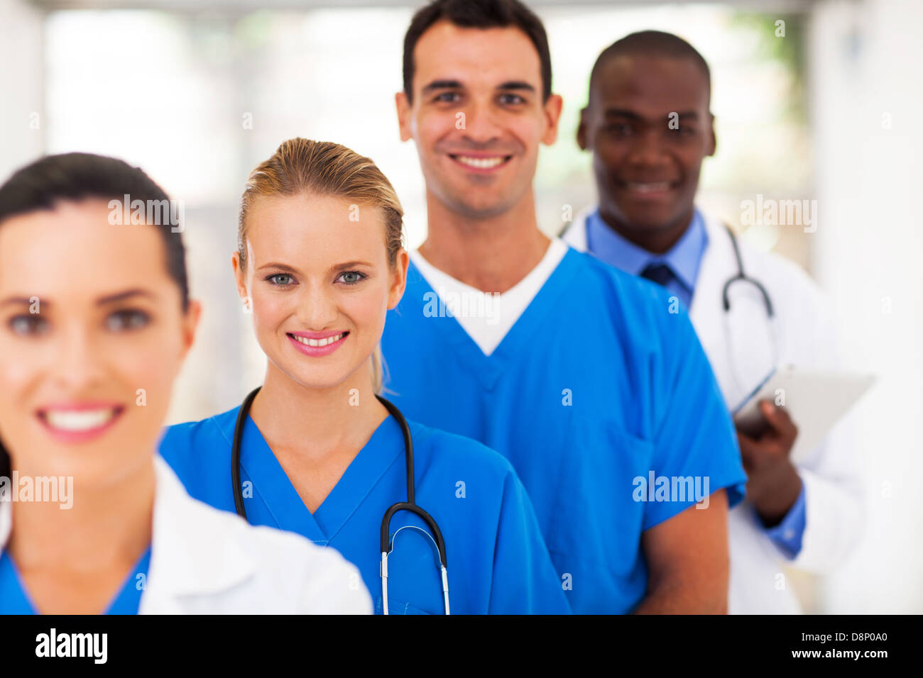 Il gruppo di medici e infermieri ritratto Foto Stock