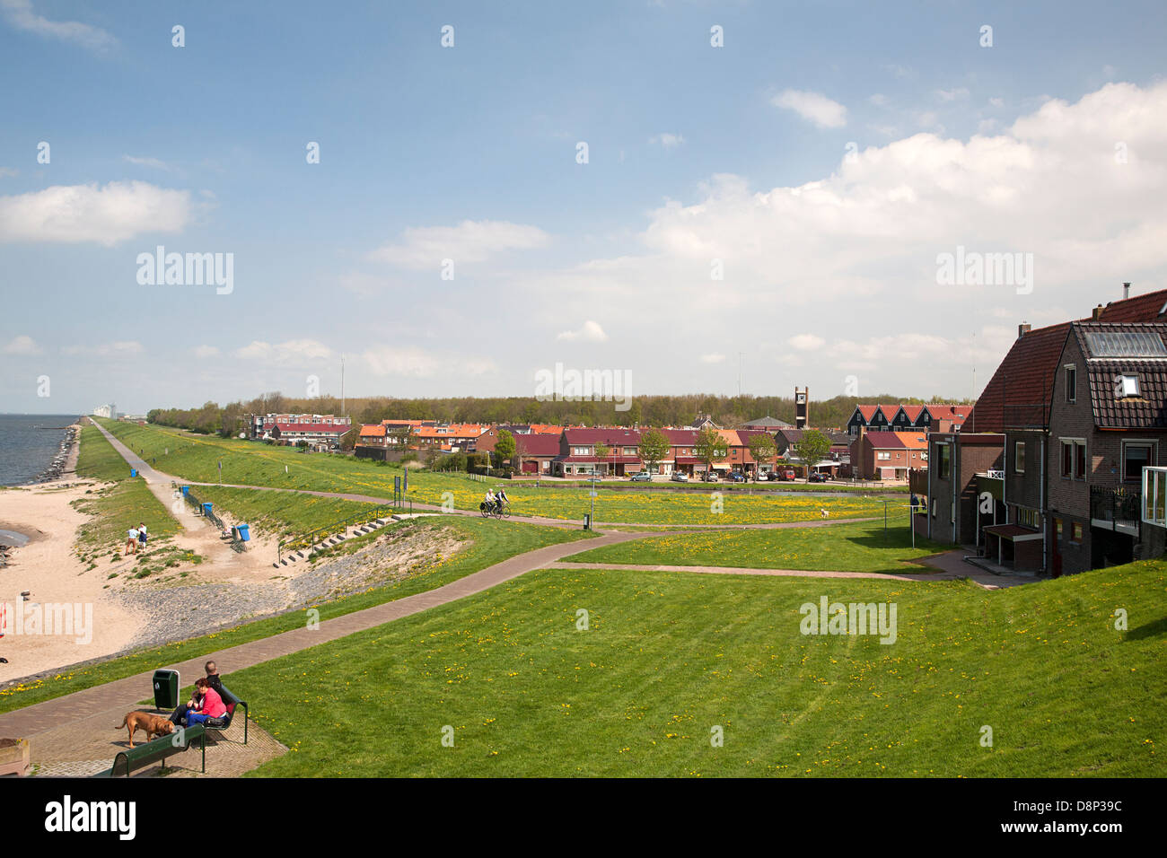 Vista dall ex isola Urk alla zona inferiore nella bonificata Nord Est polder, Paesi Bassi Foto Stock