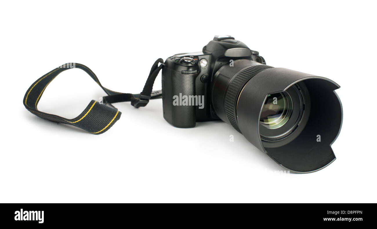 Fotocamera reflex digitale isolato bianco studio shot. Foto Stock Fotocamera reflex digitale isolato bianco studio shot. Foto Stock