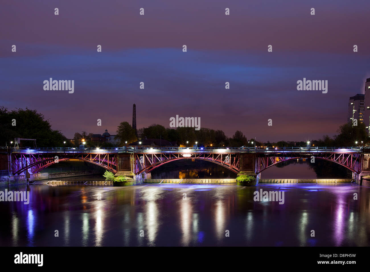 Glasgow Fiume Clyde Tidal Weir a Glasgow Green. Foto Stock