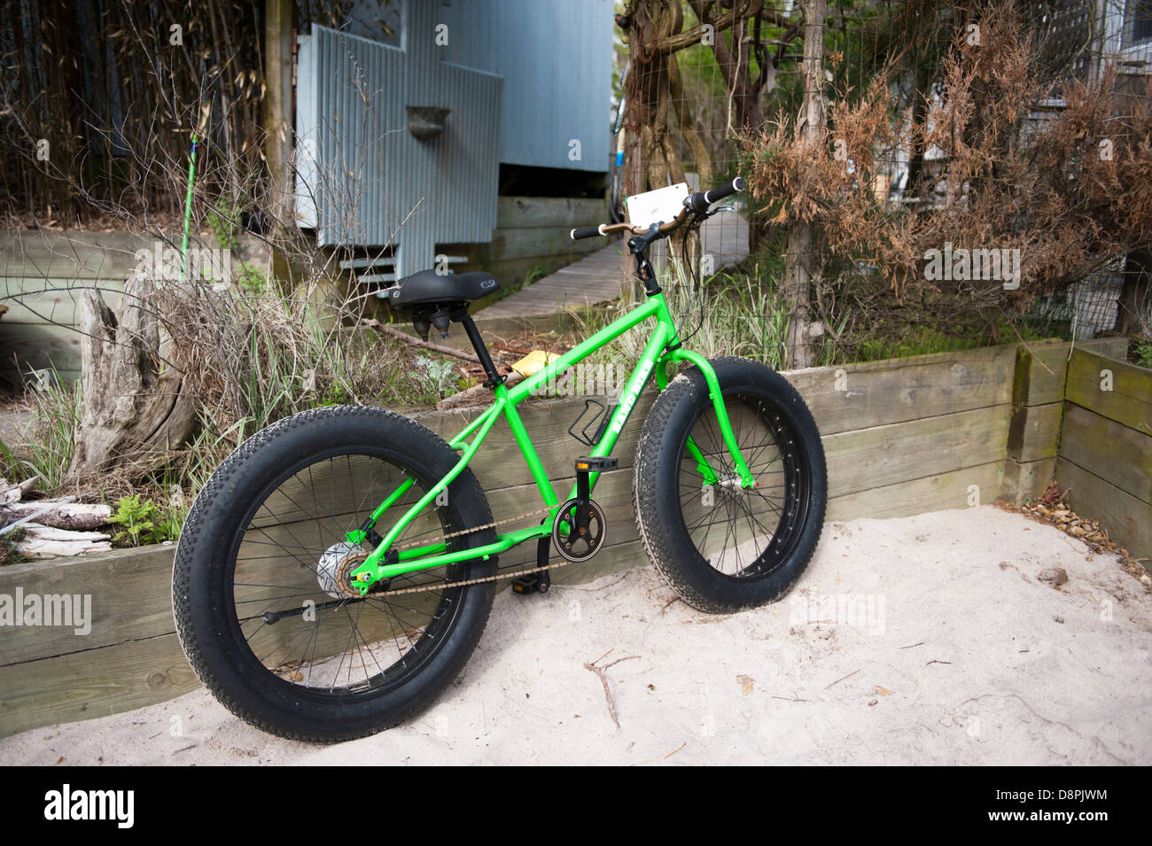 Un Fat Tire Bike di sabbia sul Fire Island, New York Foto Stock