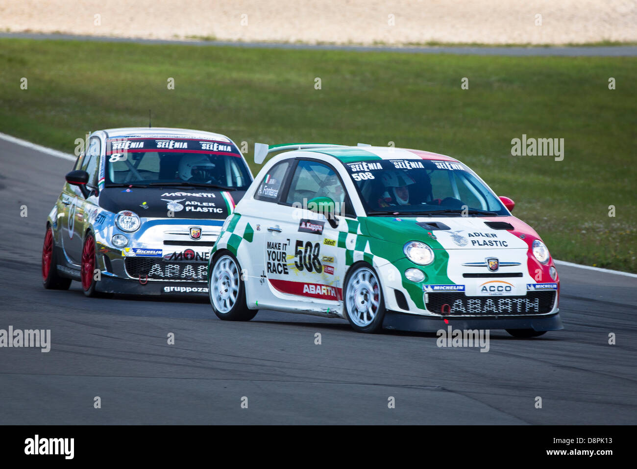 Nurburg, Germania. Il 1 giugno 2013. Unione Trofeo Abarth - Gara 1 - Nurburgring in Germania. Foto Stock