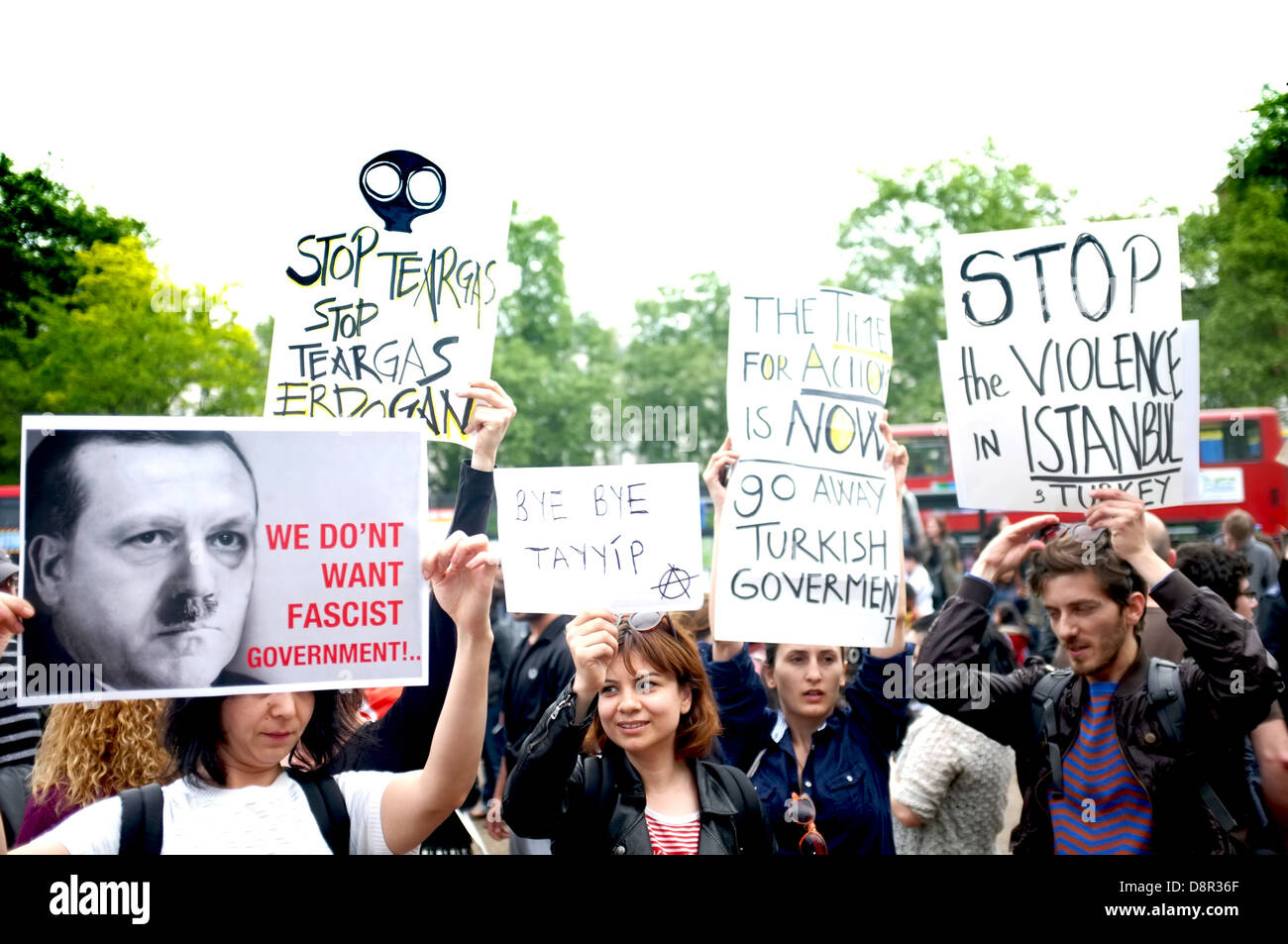 Bagno turco manifestanti a Londra Foto Stock