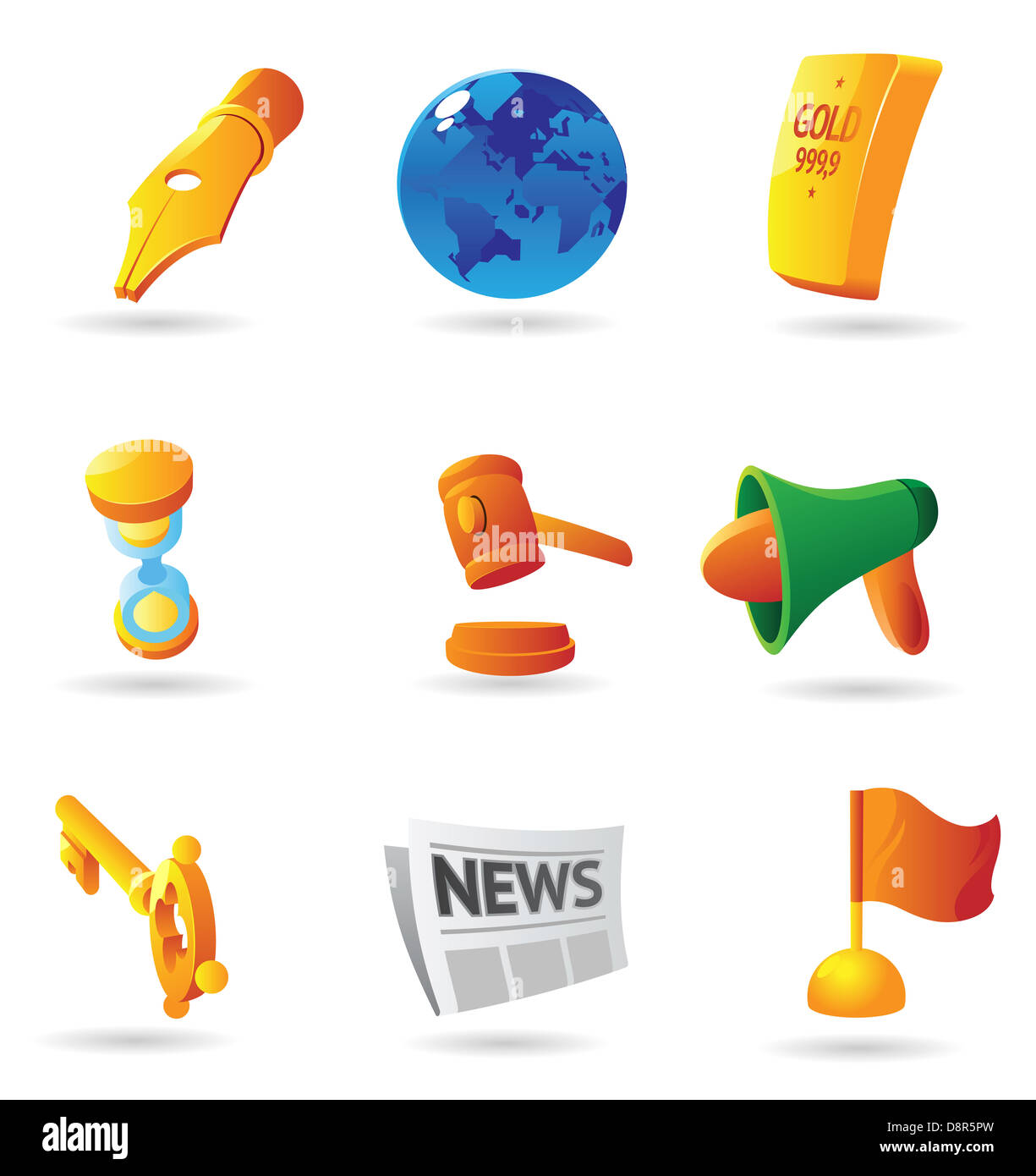 Le icone per il business di simboli e metafore. Foto Stock