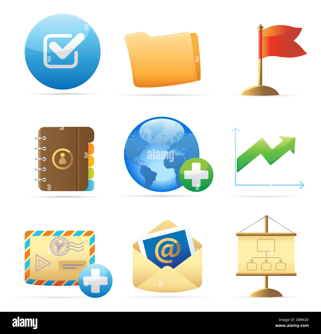 Icone per business metafore e simboli. Foto Stock