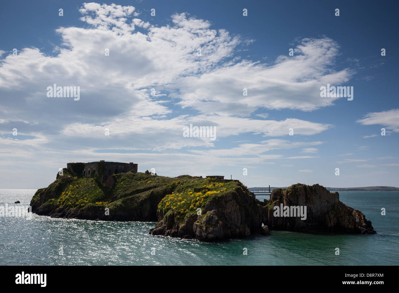 St Catherine's Island e Fort, Tenby, Pembrokeshire, Galles Foto Stock