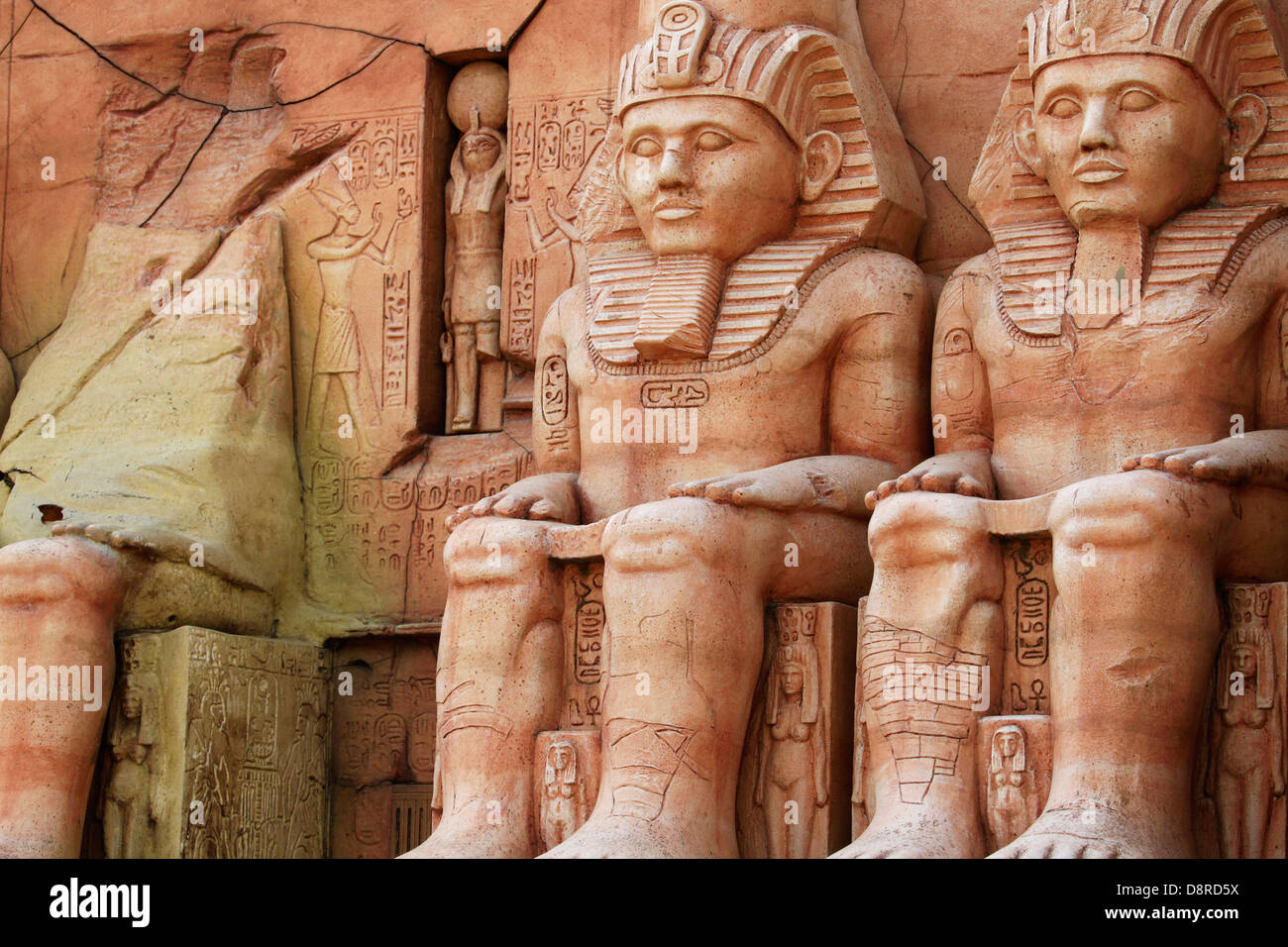Abu Simbel tempio del Re Ramses II, un capolavoro di arte faraonica ed edifici in Egitto vecchia miniatura in Corea. Foto Stock