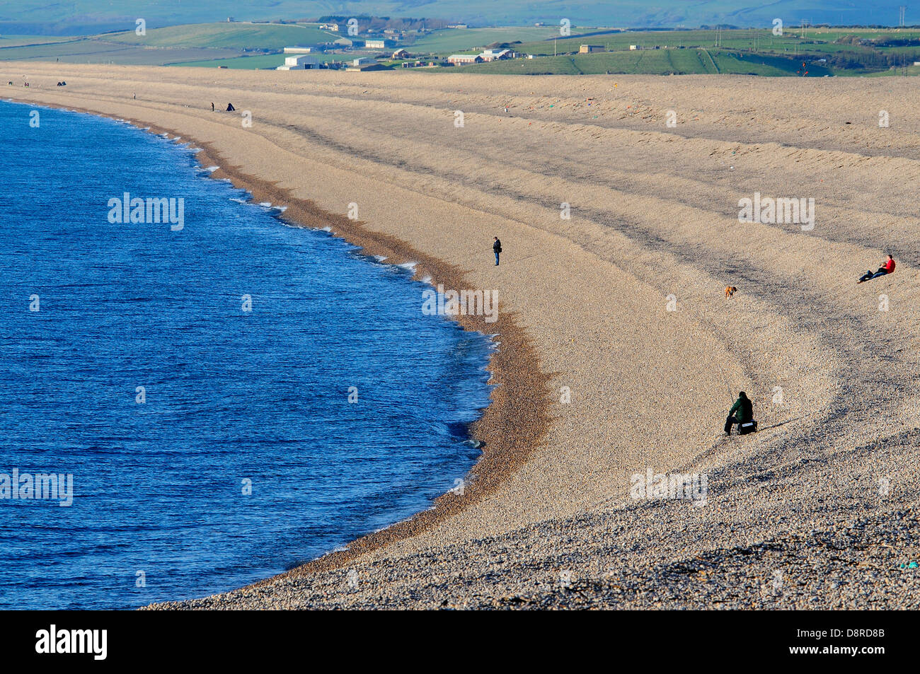 La Banca Chesil su la costa del Dorset Foto Stock