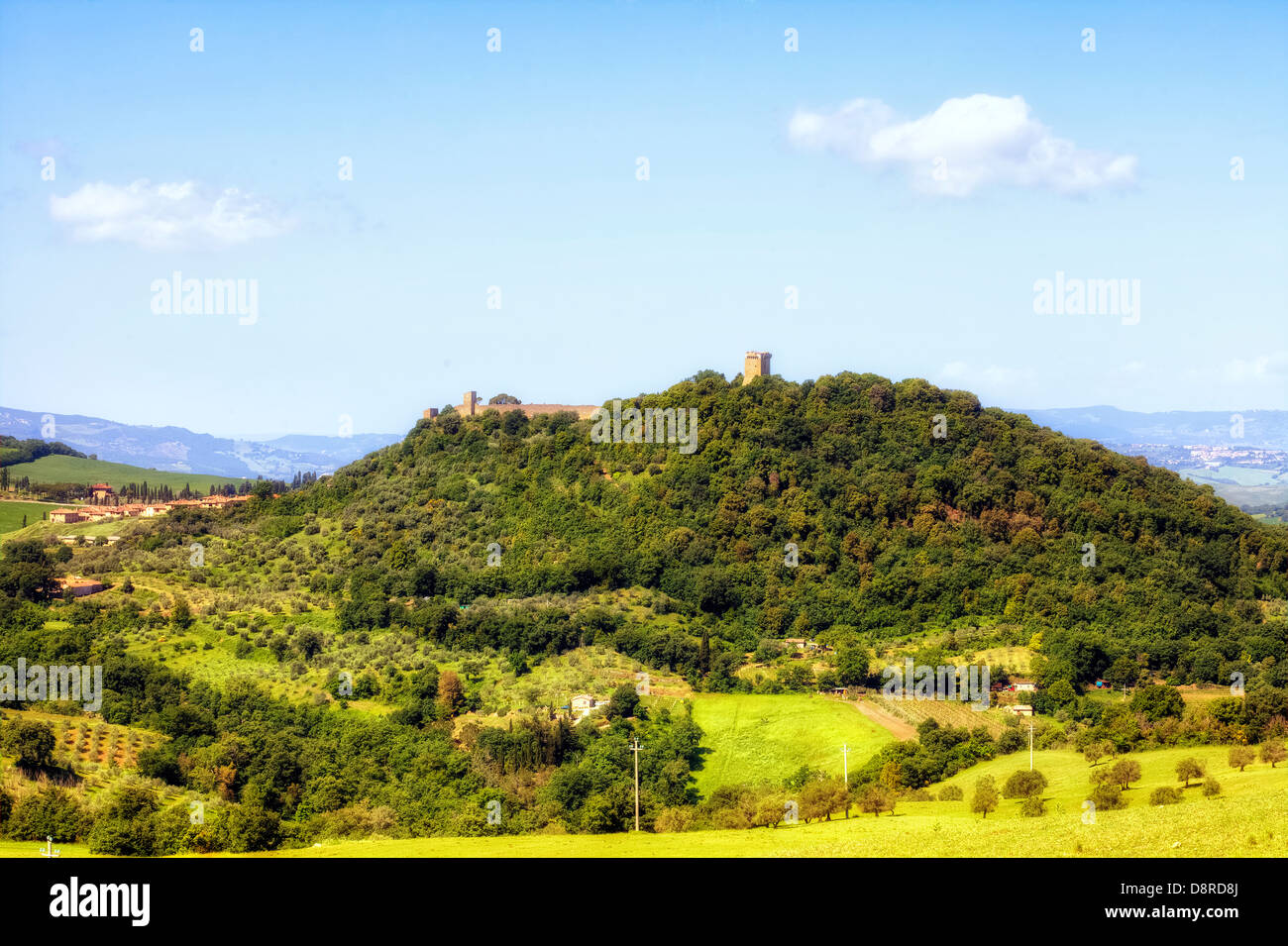 Monticchiello, Pienza, Toscana, Italia Foto Stock