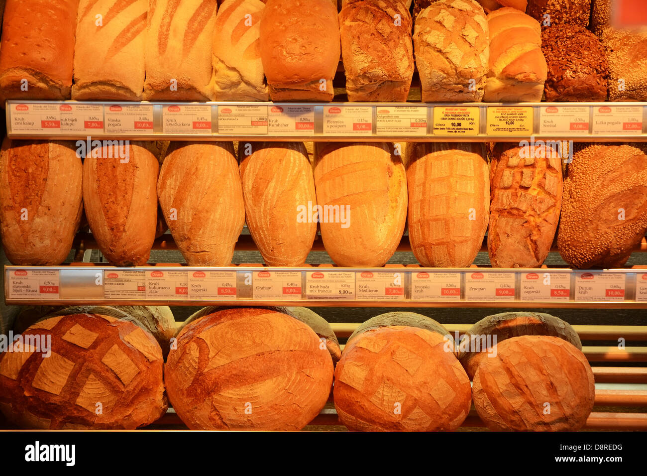 Negozio di pane a Zagabria in Croazia Foto Stock