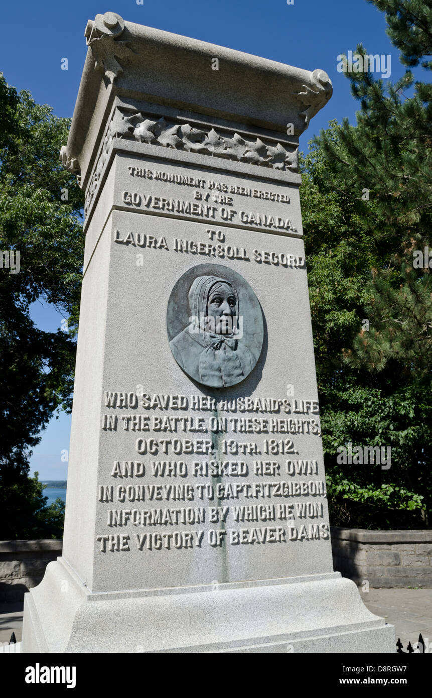 Laura Secord monumento di Queenston Heights, Ontario Canada Foto Stock