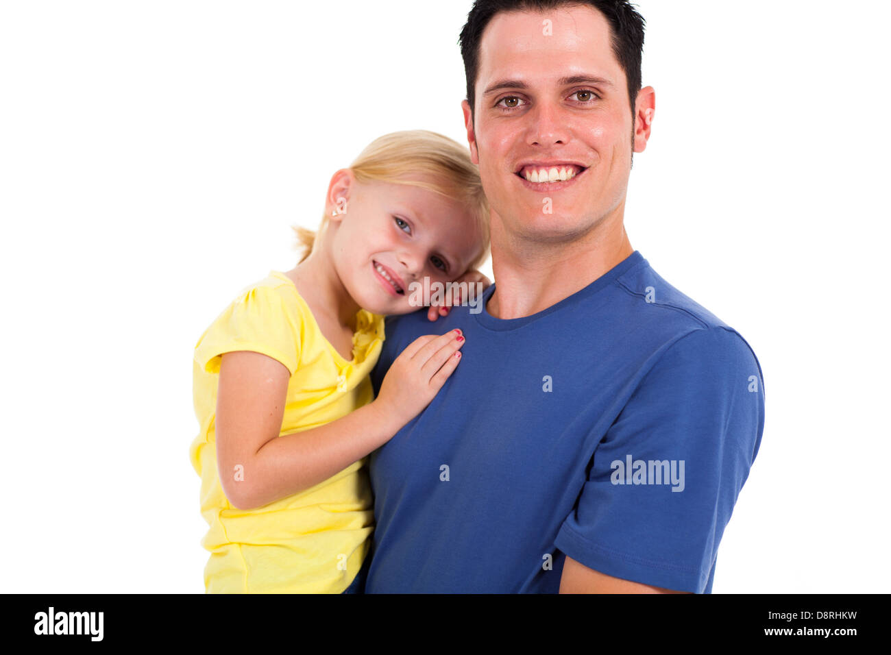 Padre amorevole e carino piccola figlia Foto Stock