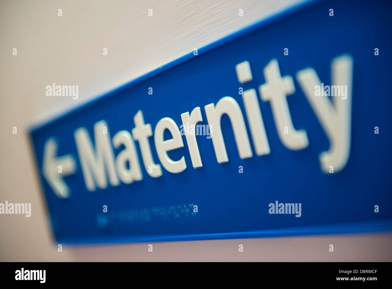 La maternità di segnaletica in un moderno ospedale. Foto Stock