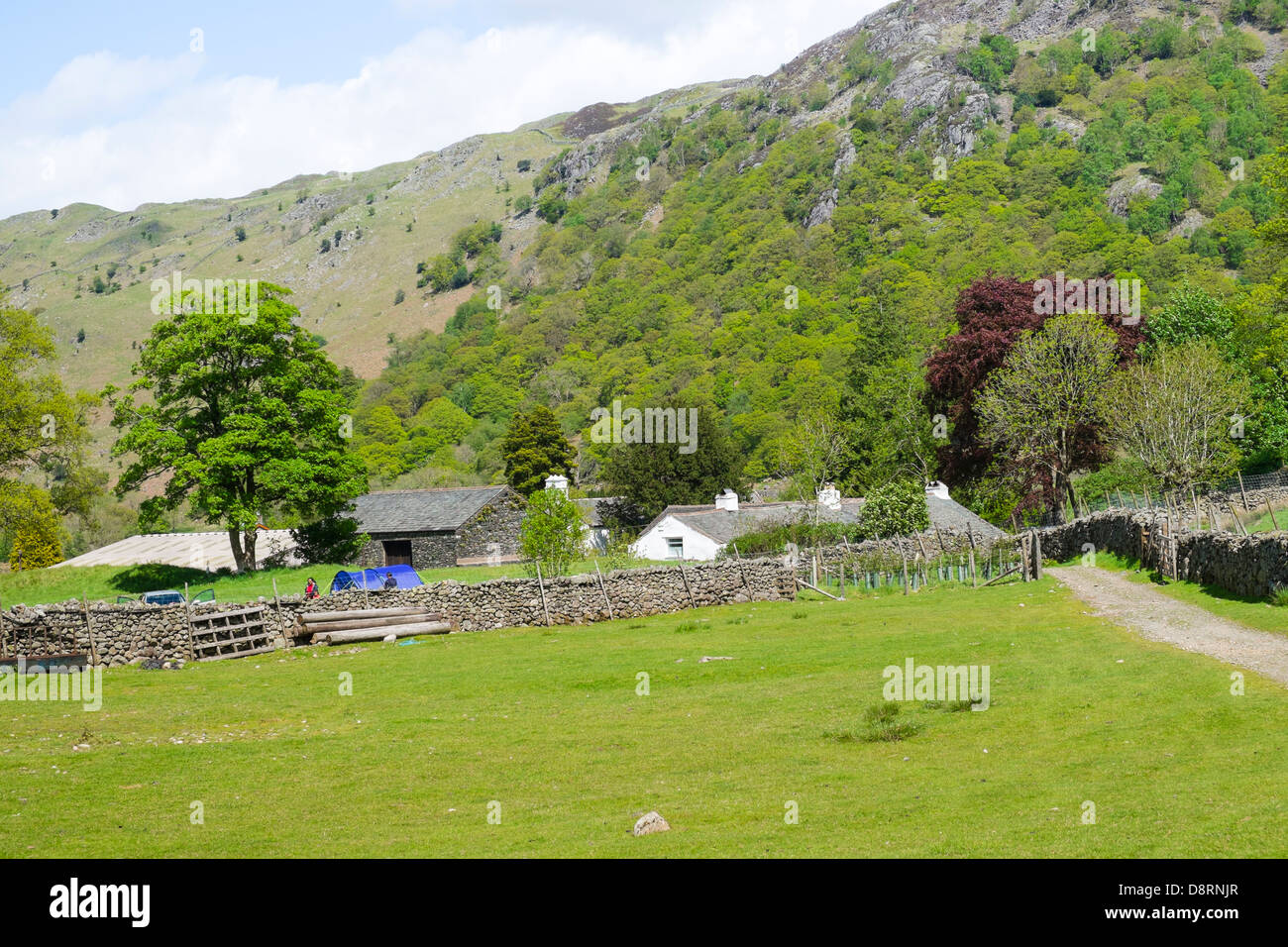 Old Mill Cottage a Stonethwaite, Borrowdale nel distretto del lago. Foto Stock