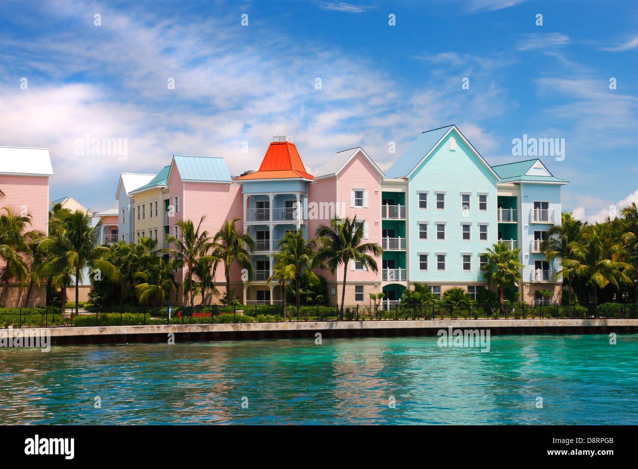 Nassau Paradise Island, l'Harbourside ville. Foto Stock