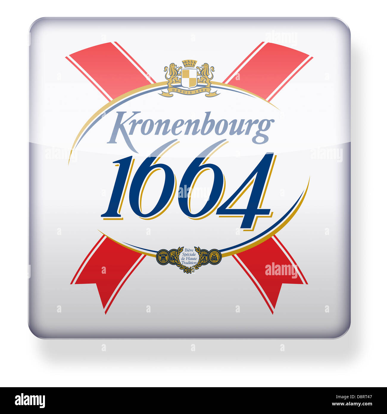 Kronenbourg 1664 ogo come l'icona di un'app. Percorso di clipping incluso. Foto Stock