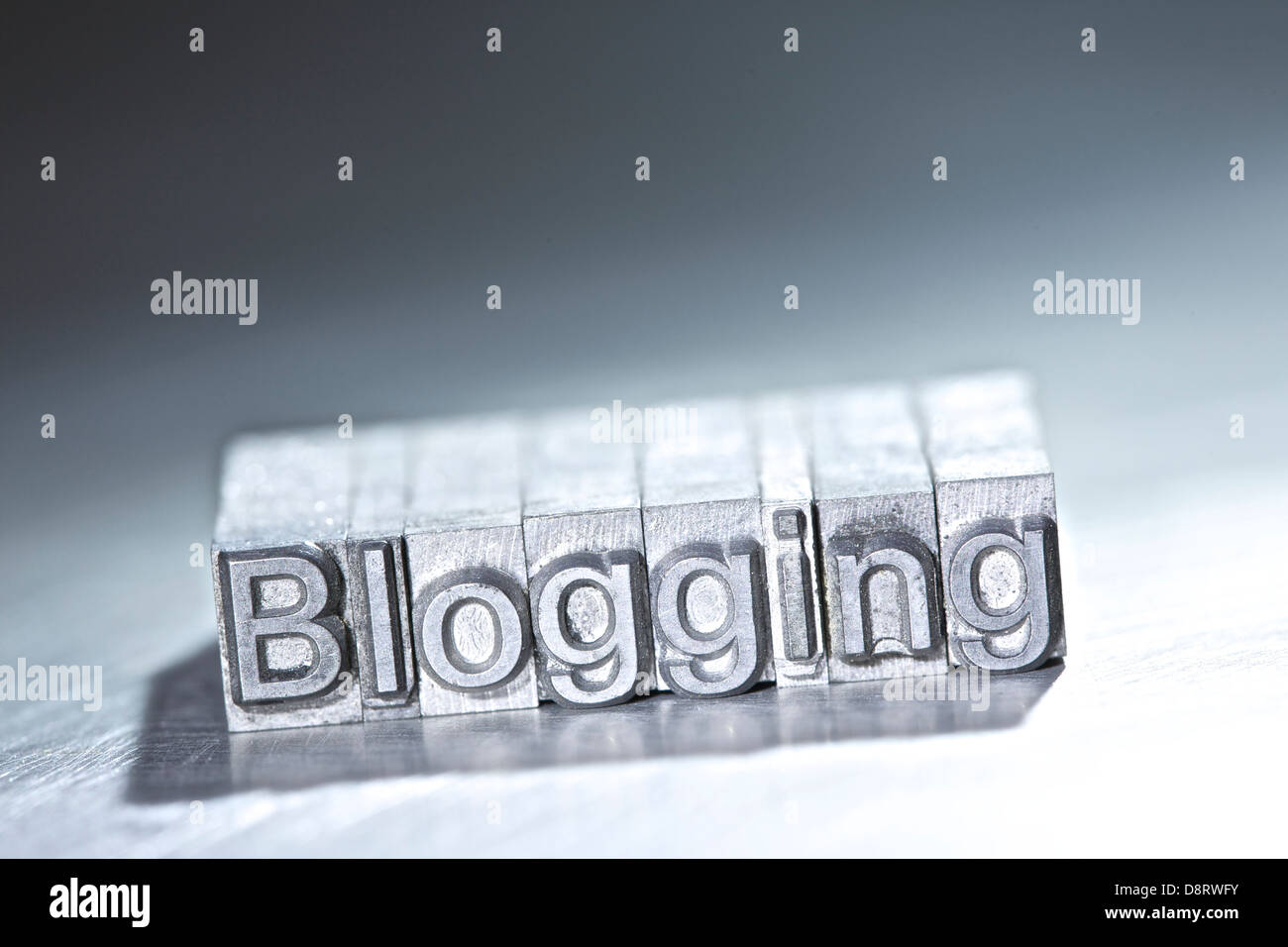 Blogging titolo Parola di concetti di stampa in rilievo Foto Stock