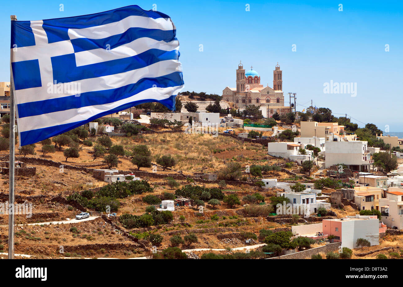 Syros Island in Grecia. Superiore area di Syros Foto Stock