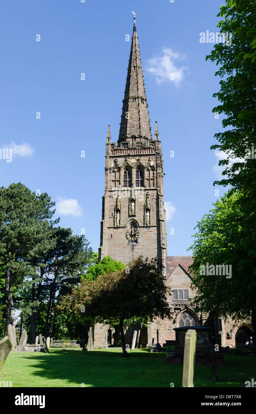 St Nicolas chiesa del XII secolo chiesa parrocchiale di Kings Norton in Birmingham Foto Stock