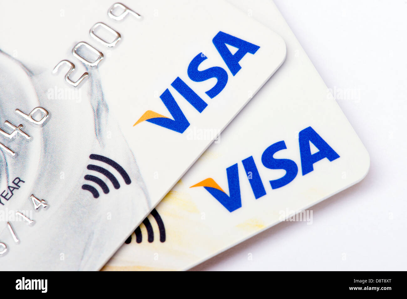 Due carte di credito Visa Foto Stock