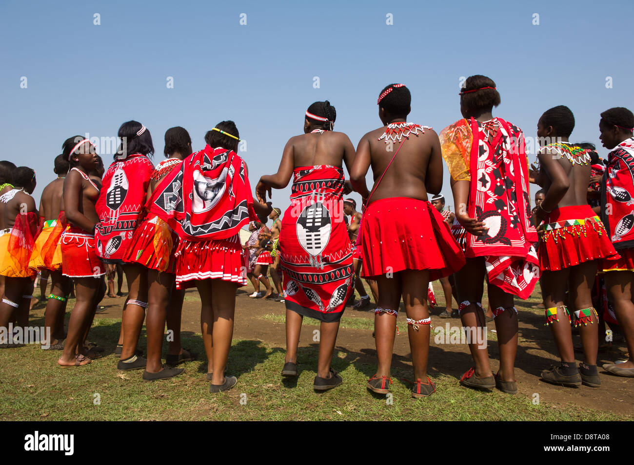 Zulu danza Reed a Palazzo eNyokeni, Nongoma, Sud Africa Foto Stock