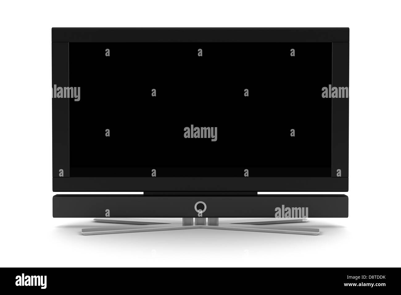 Tv lcd con schermo vuoto isolato su bianco Foto Stock