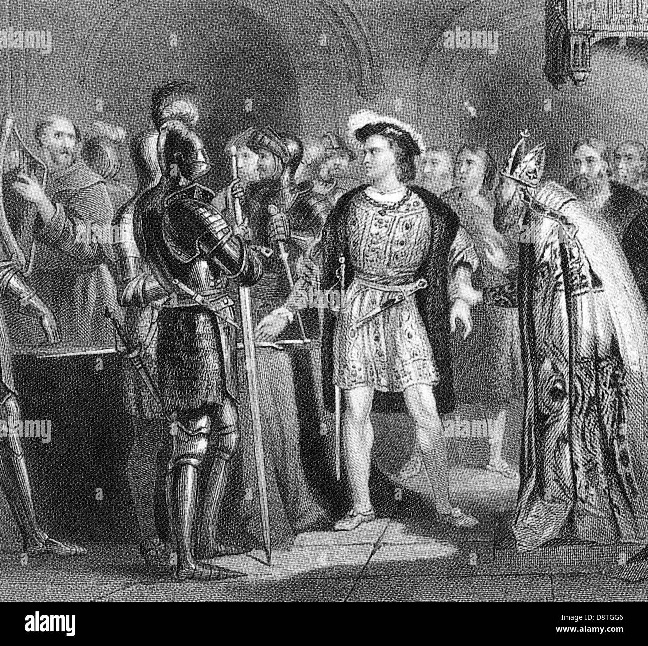 THOMAS FITZGERALD decimo Conte di Kildare (1513-1537) aka Silken Thomas rinuncia la propria fedeltà al Re Enrico VIII Foto Stock