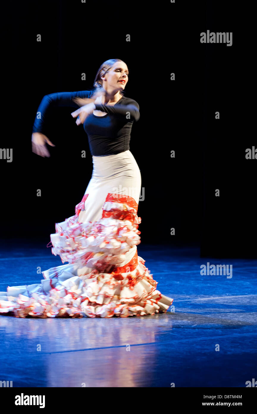 La ballerina di flamenco, Yjastros Dance Company, Rodey Theatre, Albuquerque, Nuovo Messico USA Foto Stock