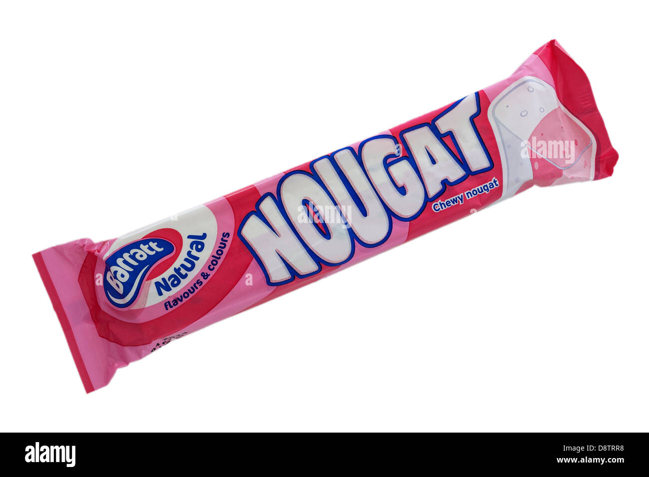 Un Barratt torrone naturale candy bar su sfondo bianco Foto Stock