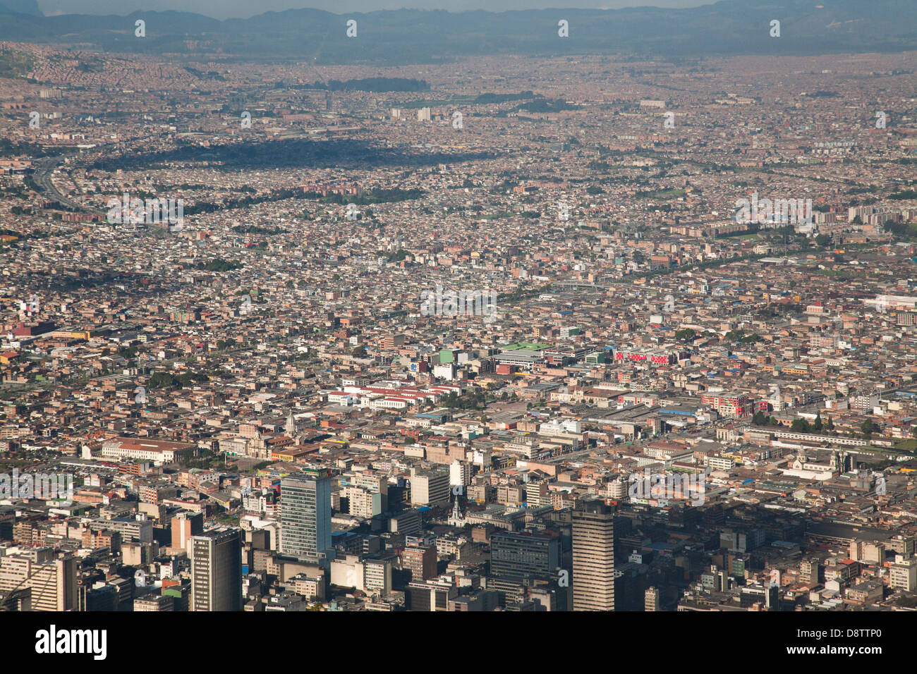 Vista panoramica di Bogotà dal picco di Monserrate, Bogotà, Colombia Foto Stock