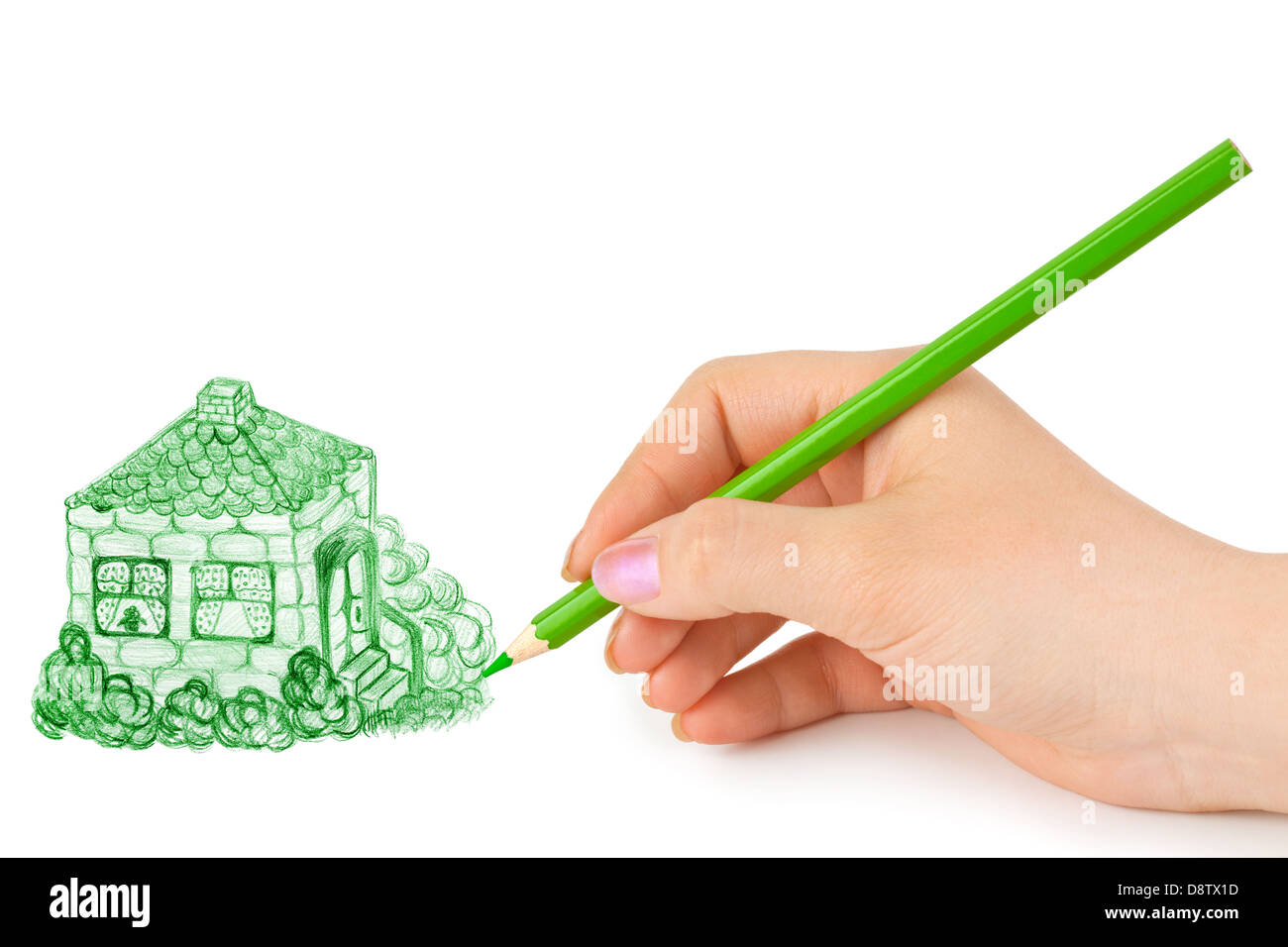 Disegno a mano house Foto Stock