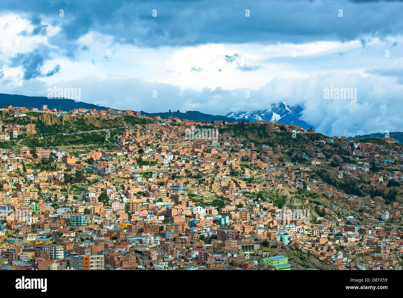Vista panoramica di La Paz in Bolivia Foto Stock