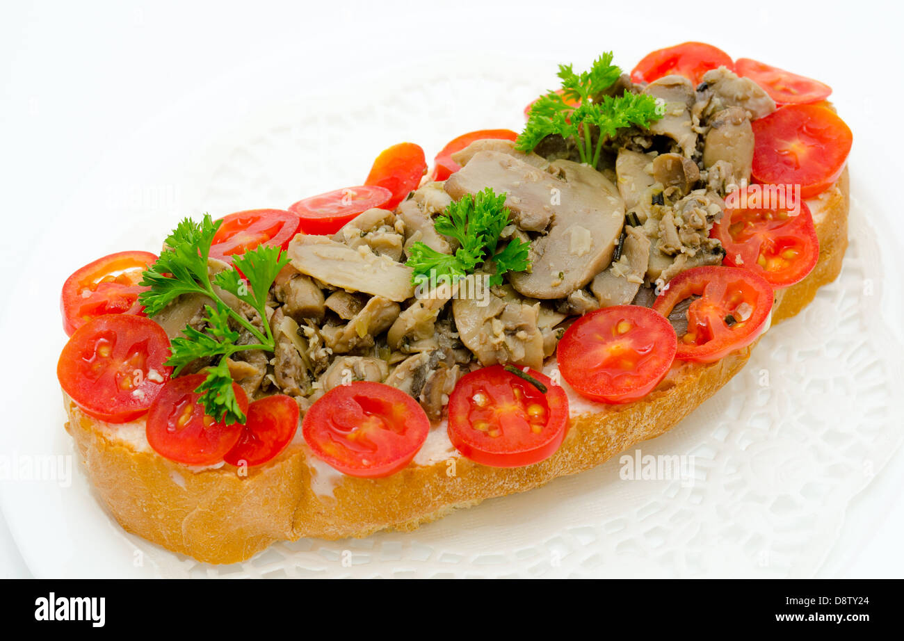 Sandwich di funghi Foto Stock