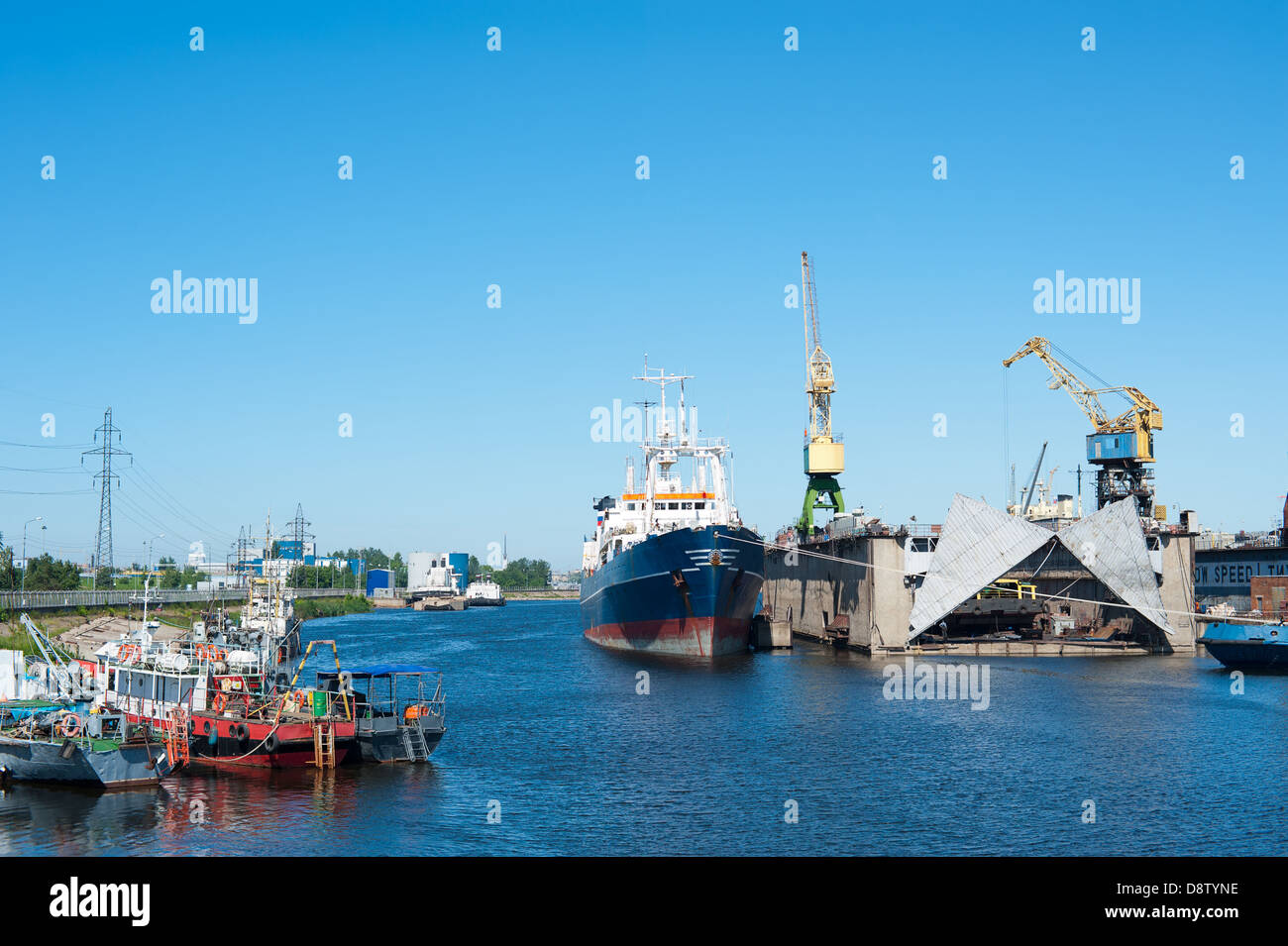 a seaport Foto Stock