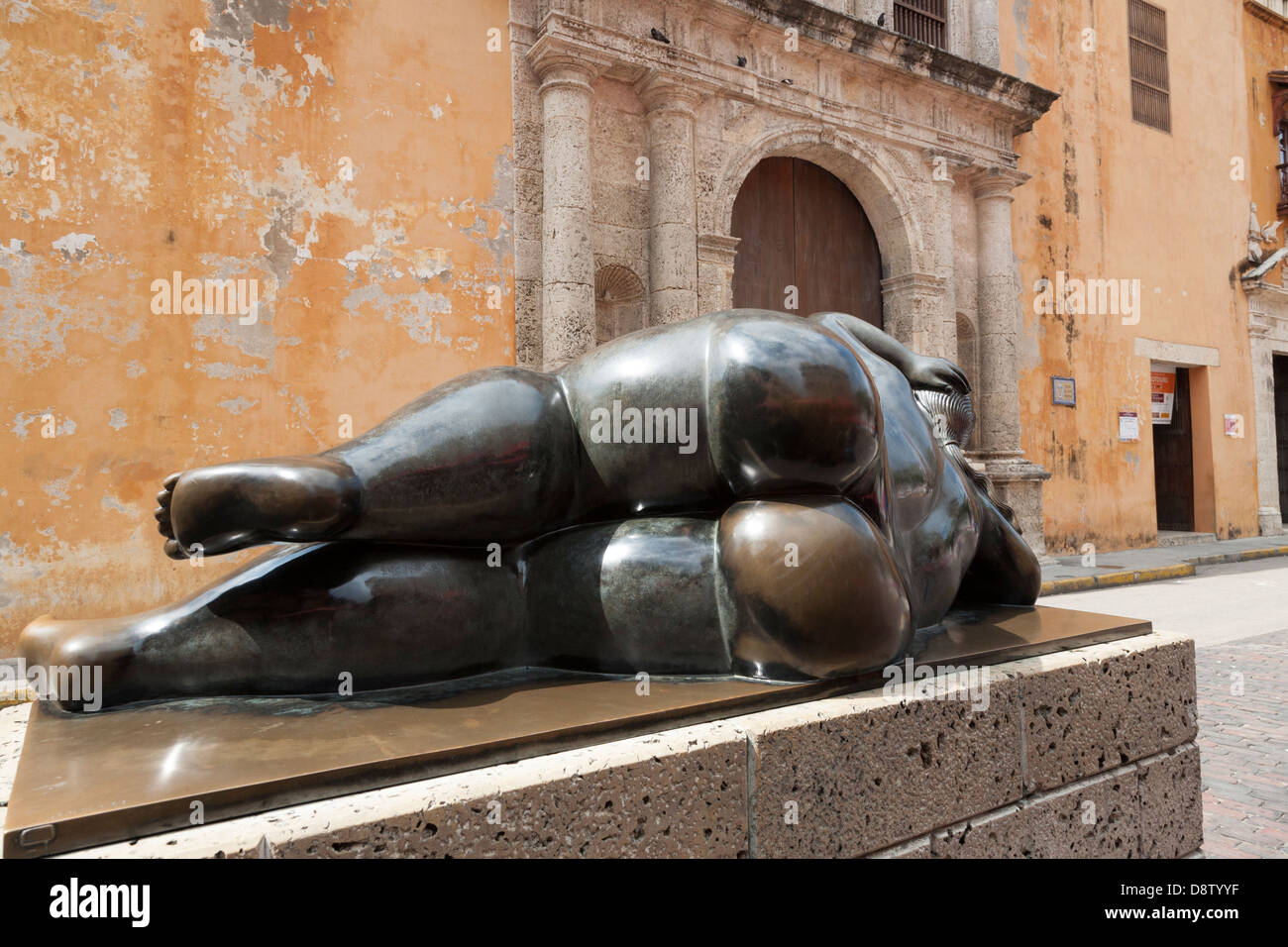 Gertrudis da Fernando Botero, Plaza de Santo Domingo, Cartagena, Colombia Foto Stock