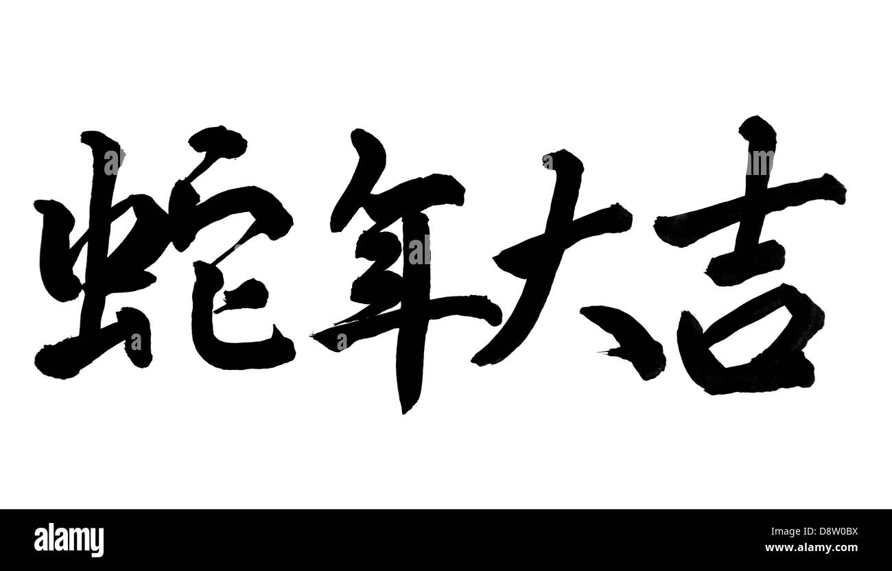 La calligrafia cinese 2013 Anno del serpente design Foto Stock