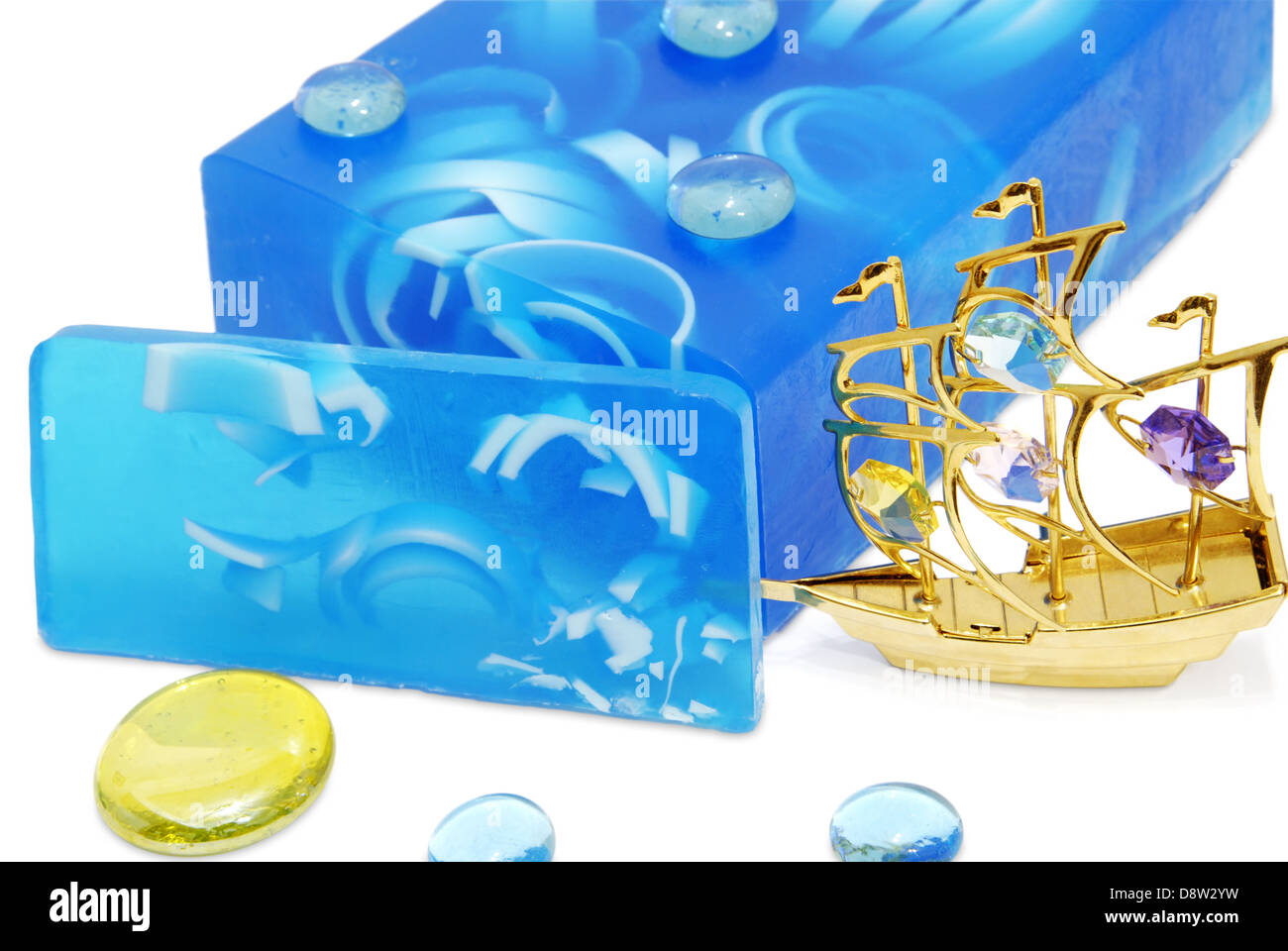 sapone molle blu Foto Stock