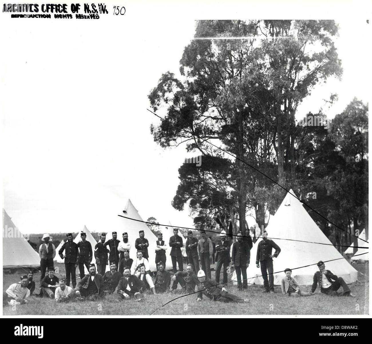 Soldati in un accampamento militare Foto Stock